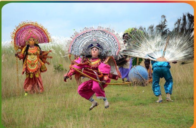 Purulia Chhau dancers in traditional masks