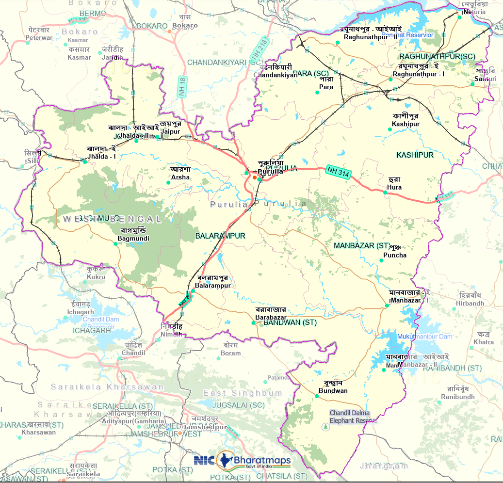Map of Purulia District